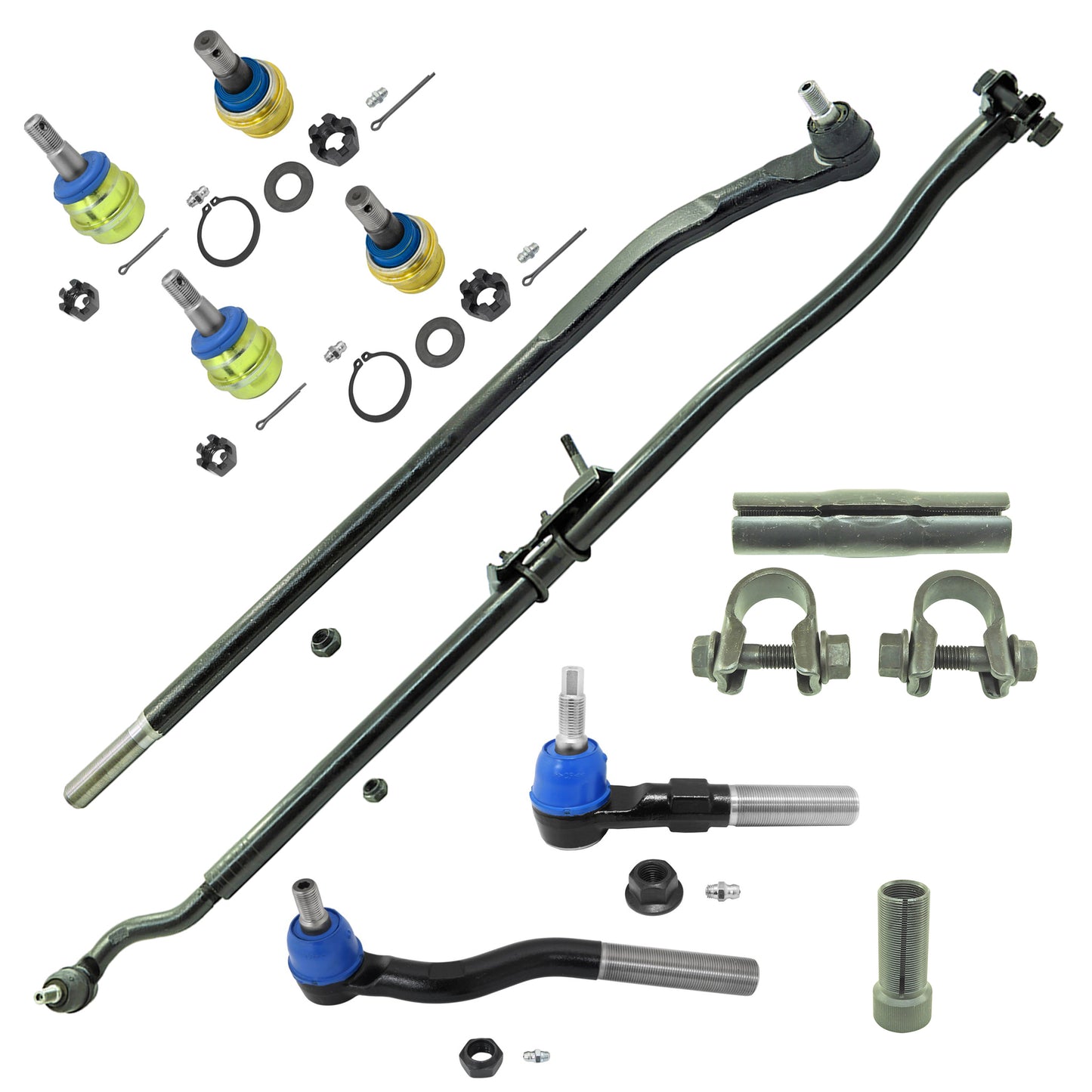 XRF10PCJKKIT XRF Titanium/Platinum Front End Kit, 2007-2018 Jeep Wrangler JK 10 Piece Tie Rod Kit with Ball Joints